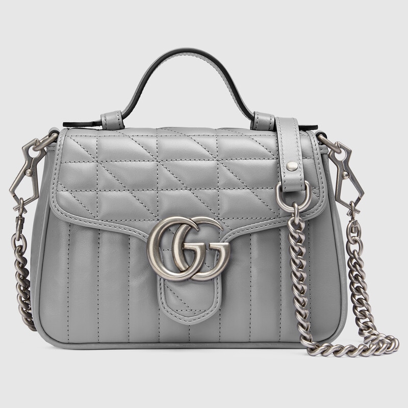 Gucci GG Marmont Mini Top Handle Bag Shoulder Bag 583571 Dark grey